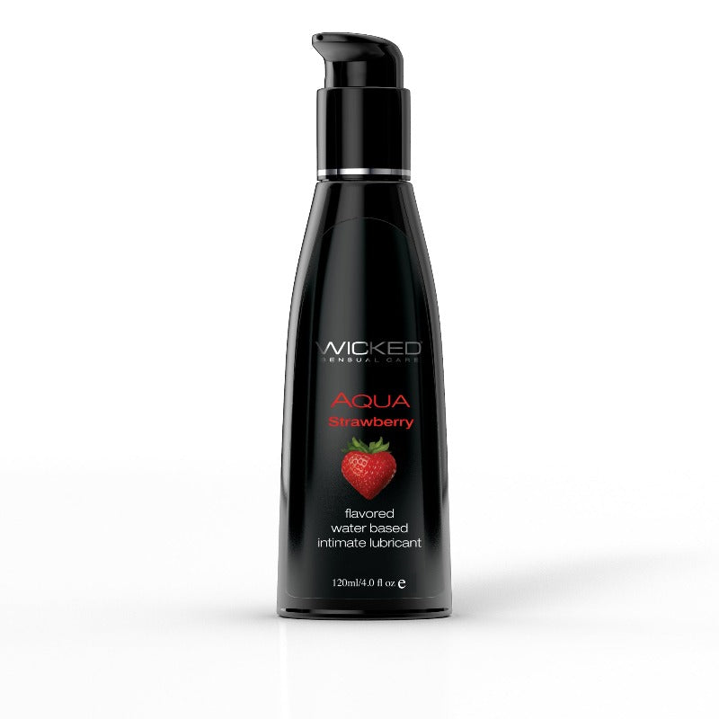 Wicked Aqua STRAWBERRY Flavoured Water Based Lubricant 120ml