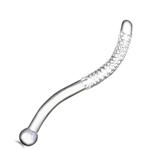 Curved Swirl Glass Double Ended Dildo | Massager