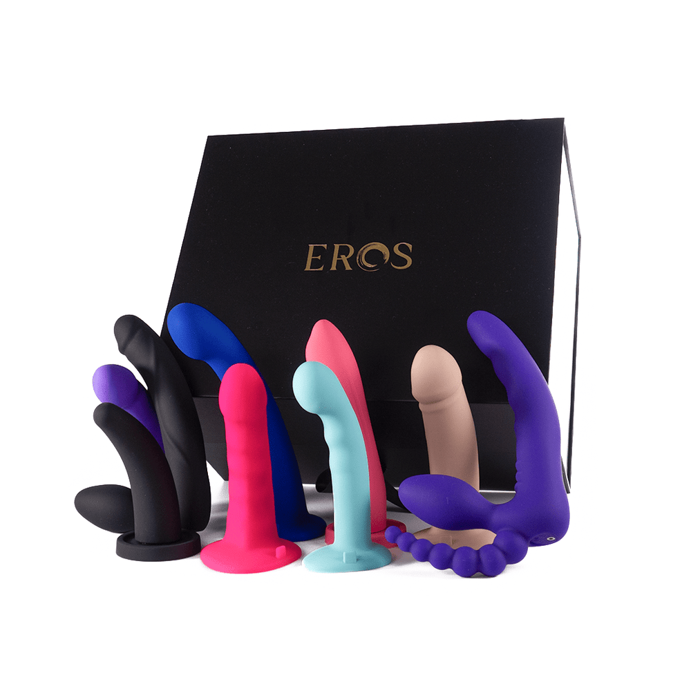 Eros All You Can Eat DELUXE 9 Piece Remote Controlled Vibrating Dildo Box Set