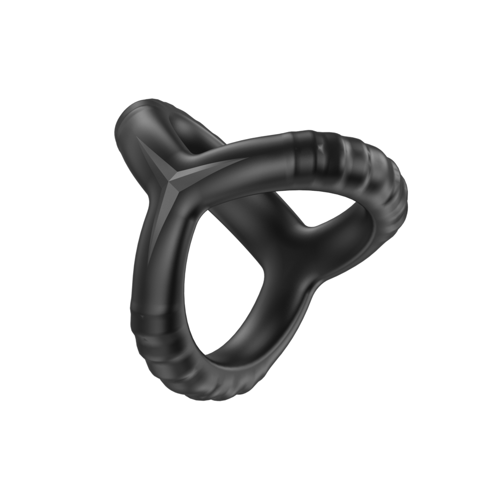 Eros Black Silicone Triad Cock & Ball Ring