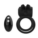 Eros Remote Controlled Rabbit Double Vibrating Cock Ring - Sex Toys For Men