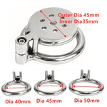 Flat Micro Male Chastity Cage Stainless Steel 50mm - Sex Toys For Men BDSM
