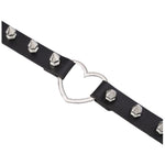 Kinky PU Leather Spiked Heart Choker