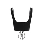 Lace Up Front Velvety Harness Top - Lingerie