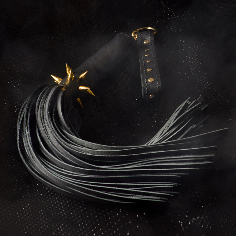 Lillith Genuine Leather Couture Flogger With Detachable Chain