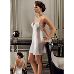 Perin Lingerie Satin & Lace Angel Backed Babydoll & Robe | White - Sex Toys