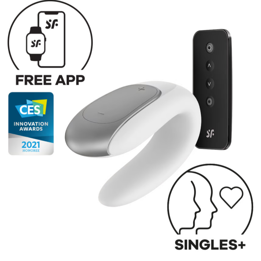 Satisfyer Double Fun Bluetooth App Controlled Couples Vibrator With Re Play With Me Satisfyer Double Fun Bluetooth App Controlled Couples Vibrator With Re Play With Me