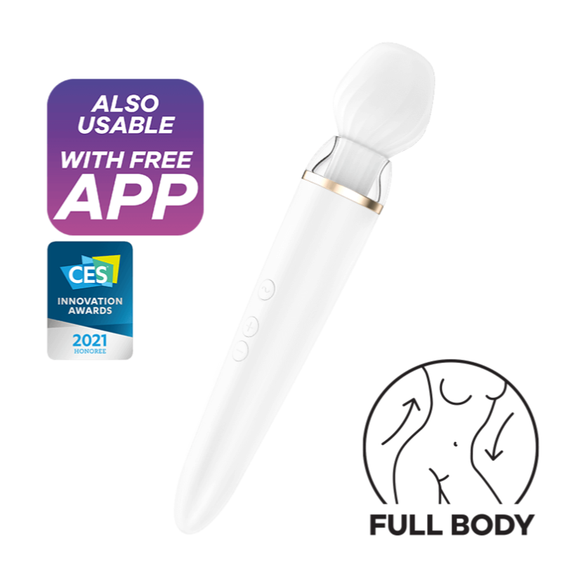 Satisfyer Double Wand-er Connect App Massage Wand & Attachments - Sex Toys