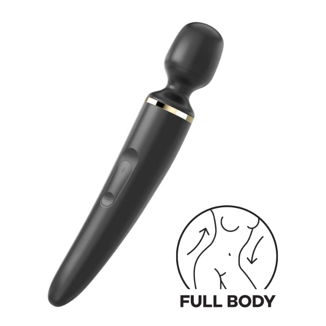 Satisfyer Wand-er Woman Rechargeable Wand Vibrator Black & Gold