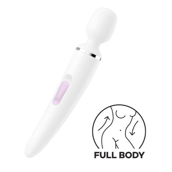 Satisfyer Wand-er Woman Rechargeable Wand Vibrator Pink & Chrome