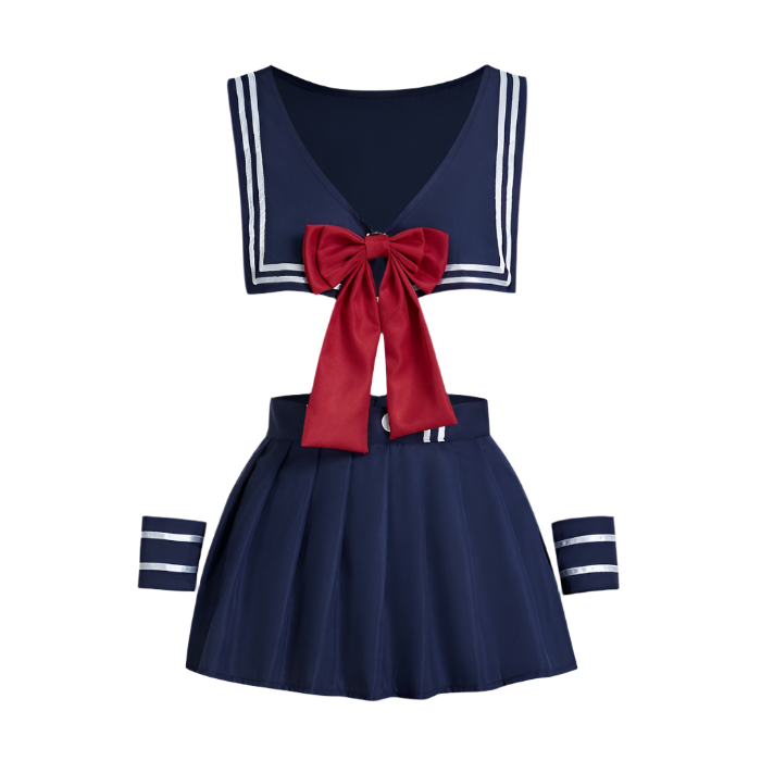 Sexy 4 Piece Sailor Girl Dress-Up Costume - Lingerie