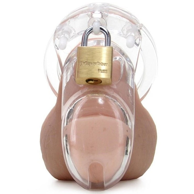 Short Penis Chastity Device With 5 Penis Rings - Sex Toys For Men