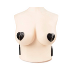 Heart Shaped Snakeskin Embossed Tassel Nipple Pasties (Plus Sized) - Sex Toys Lingerie