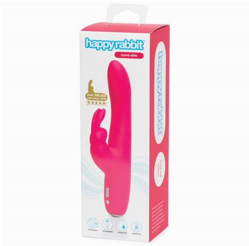 Happy Rabbit Slimline Curve Rechargeable Vibrator - Adult Toys
