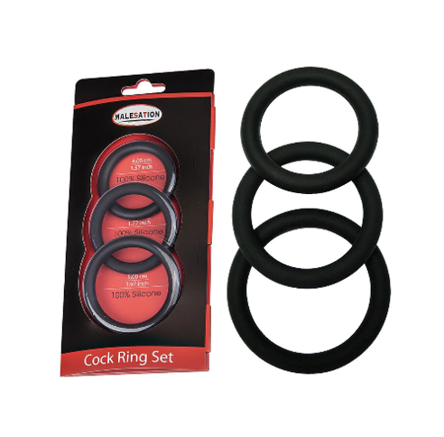 Malesation Silicone Cock Ring Set - Adult Toys