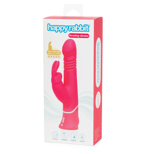 Happy Rabbit Thrusting Realistic Rechargeable Rabbit Vibrator - Sex Toys