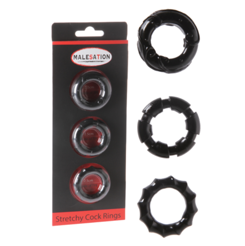Malesation Stretchy Cock Ring Set - Adult Toys