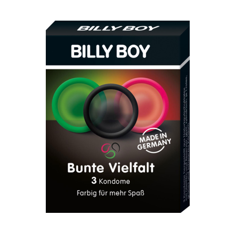 Billy Boy Colourful Latex Condoms 3 Piece