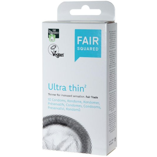 Fair Squared Ultra Thin  Lubricated Condoms 10 Pack - Sex Toys For Men