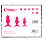 FeelzToys Bibi Twin Butt Plug Set 3 Piece Pink - Sex Toys