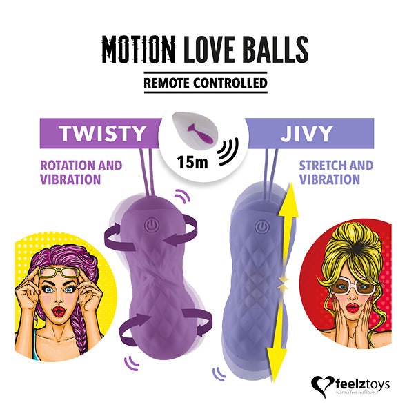 FeelzToys JIVY Rechargeable Remote Controlled Motion Love Balls - Sex Toys