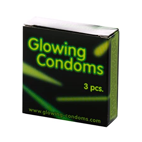Glow In The Dark Latex Condoms 3pcs