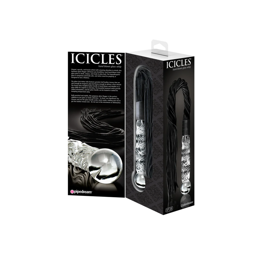 Icicles No.38 Hand Blown Glass Dildo | Flogger