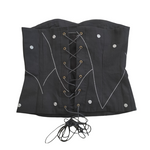 Lace Up Corset With Silver Decorative Stitching
