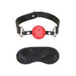 Lux Fetish Breathable Silicone Ball Gag & Satin Blindfold - Sex Toys Kink