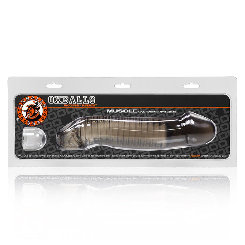 Oxballs MUSCLE Smooth Cock Sheath Length Insert | Smoke - Sex Toys