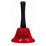 Fun Adult Gag Gift | Ring for a KISS Novelty Handheld Bell Red - Sex Toys