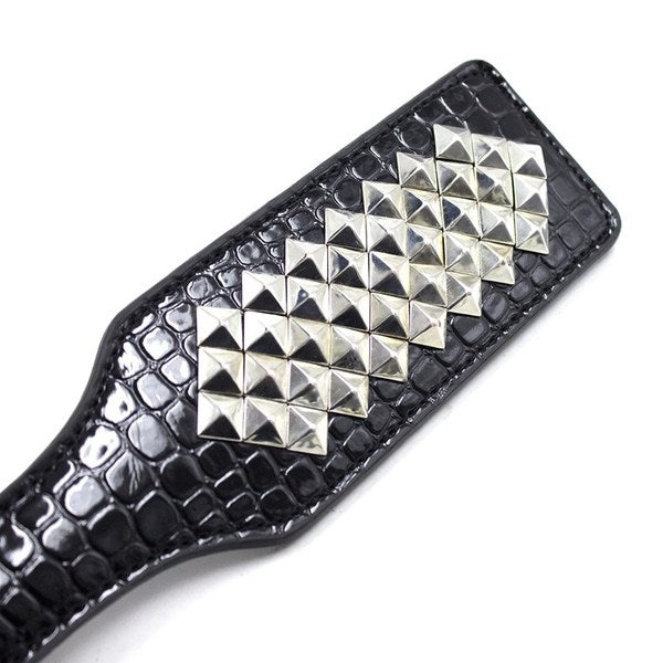 Silver Studded Spanking Paddle - Sex Toys
