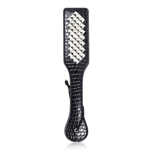 Silver Studded Spanking Paddle - Sex Toys