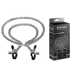 Steamy Shades Adjustable Double Chain Nipple Clamps - Sex Toys