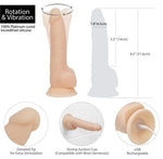 Swan Naked Addiction 8" Rechargeable Rotating & Vibrating Dildo - Sex Toys