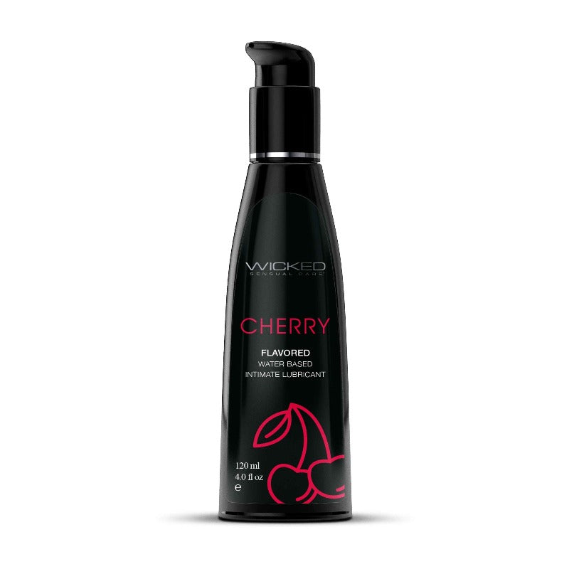 Wicked Aqua CHERRY Flavoured Water Based Lubricant 120ml - Oral Sex
