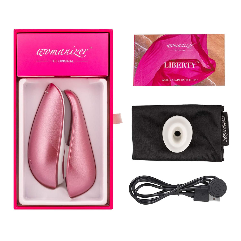 Womanizer Liberty Rechargeable Clitoral Vibrator Pink Rose - Adult Toys